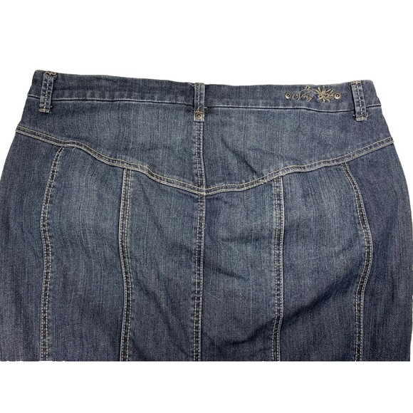 Venezia Mermaid Dark Denim Flare Rocker Maxi Skirt Womens Size 14 Blue Jean - Picture 8 of 8